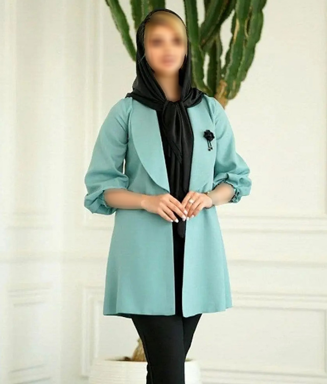 Turquoise Mantu Coat Model 1
