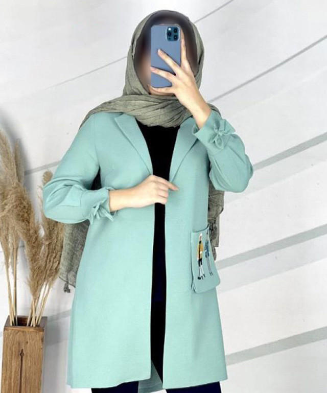 Turquoise Mantu Coat Model 6
